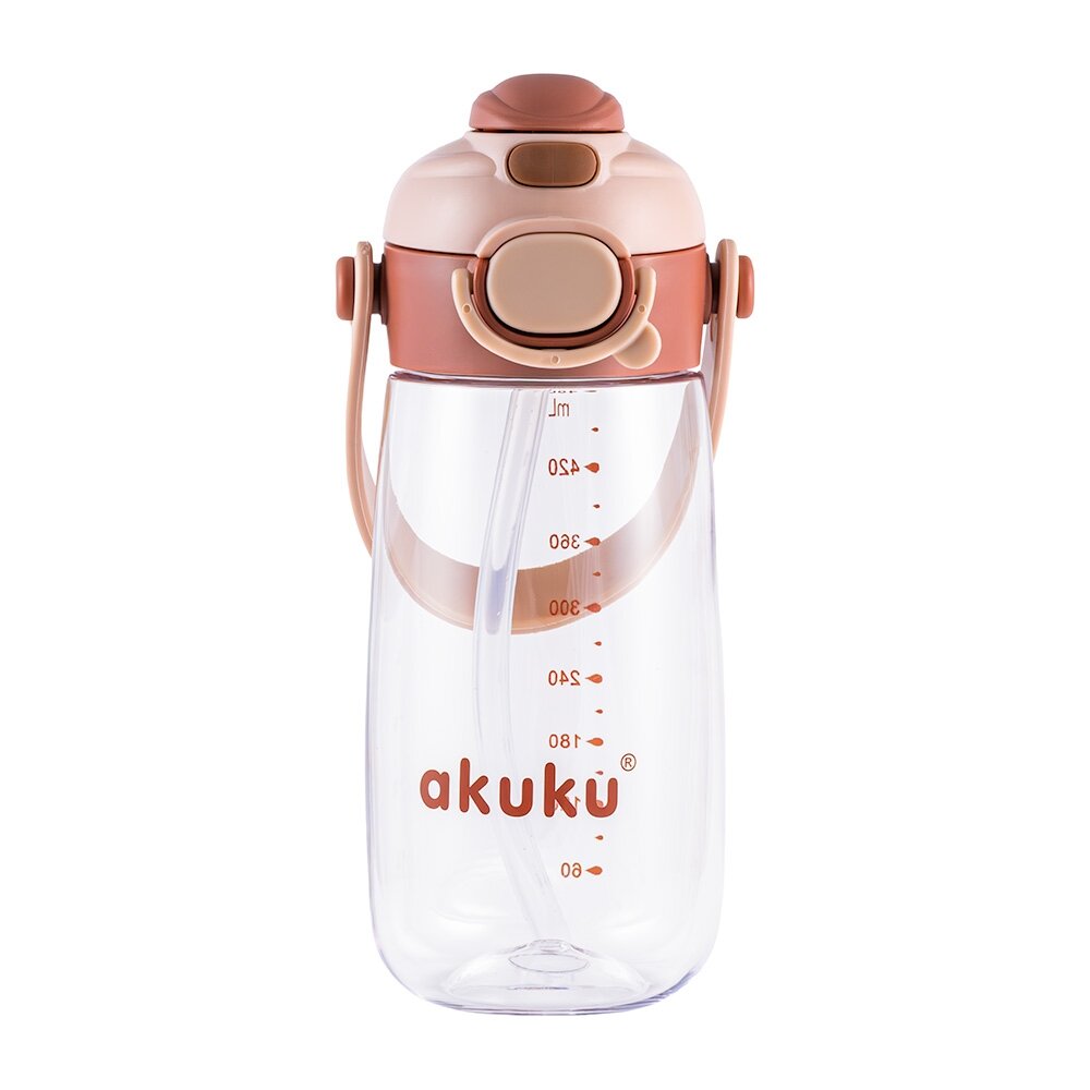 Akuku gertuvė su šiaudeliu 480ml pilkas mocha A0726 Akuku gertuvė su šiaudeliu 480ml pilkas mocha A0726