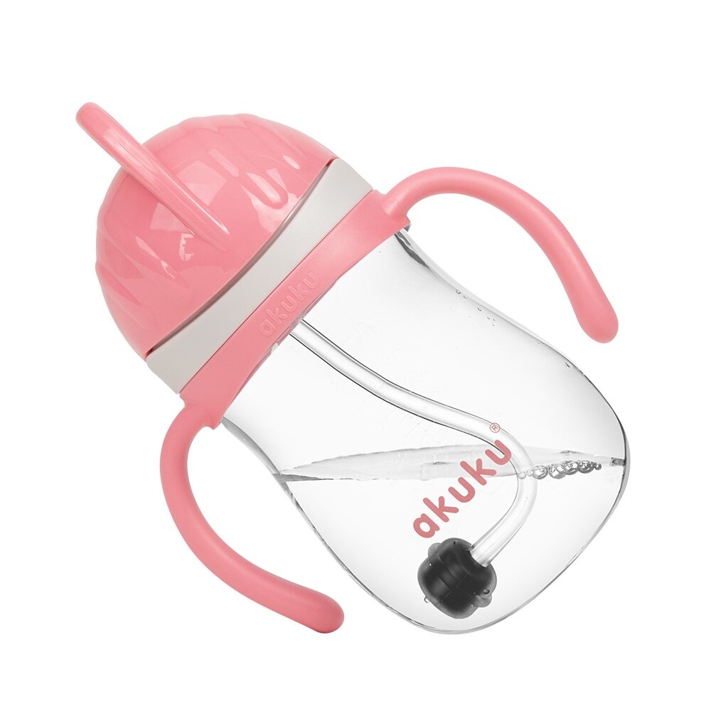 Akuku puodelis su šiaudeliu 280ml rožinis A0676 4 Akuku puodelis su šiaudeliu 280ml rožinis A0676 4