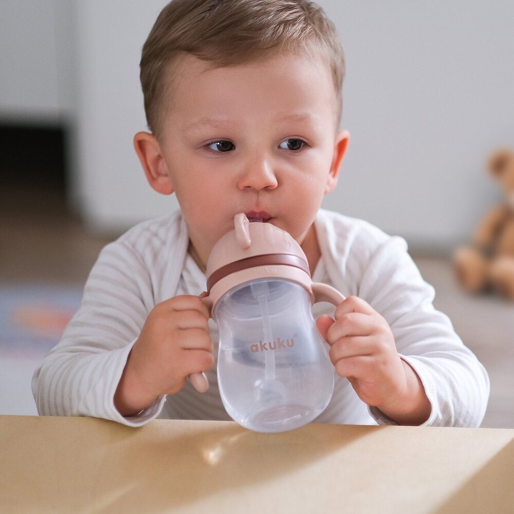 Akuku puodelis su šiaudeliu 280ml rudas A0729 5 Akuku puodelis su šiaudeliu 280ml rudas A0729 5