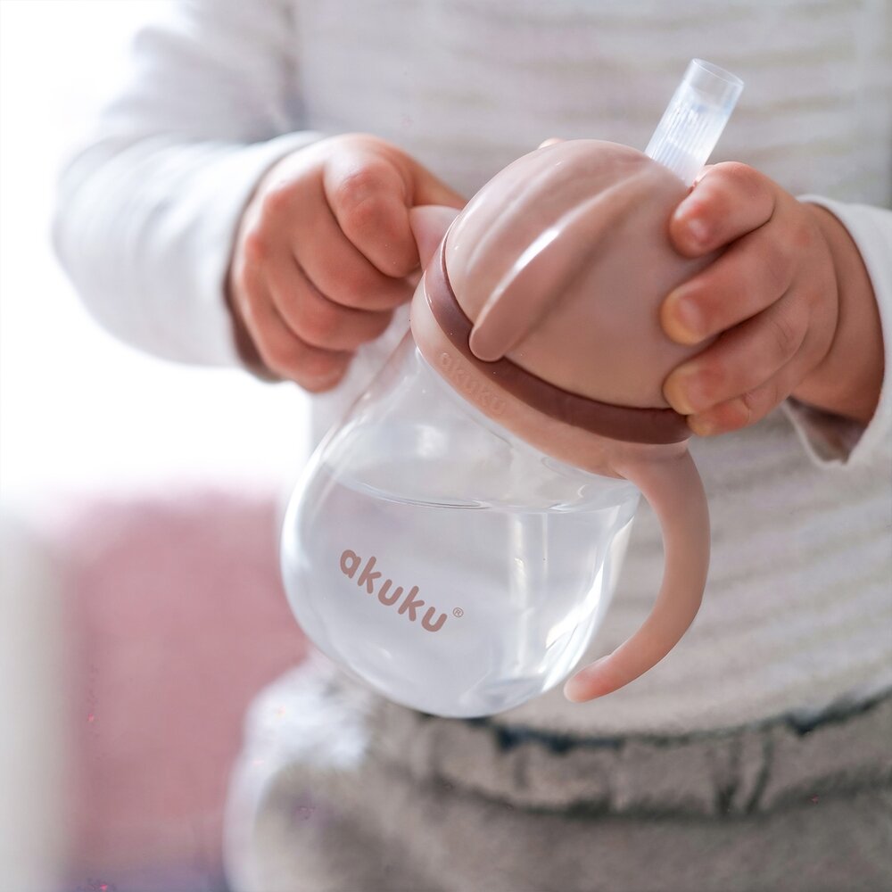 Akuku puodelis su šiaudeliu 280ml rudas A0729 7 Akuku puodelis su šiaudeliu 280ml rudas A0729 7