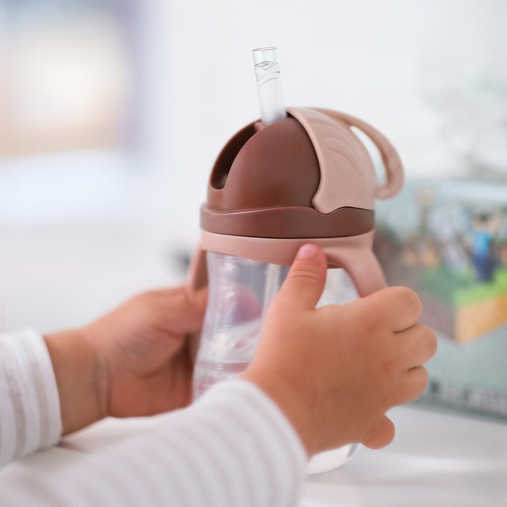 Akuku puodelis su šiaudeliu 280ml rudas A0729 8