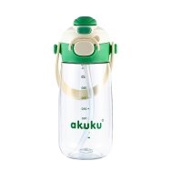Akuku gertuvė su šiaudeliu 480ml pilkas žalia A0724