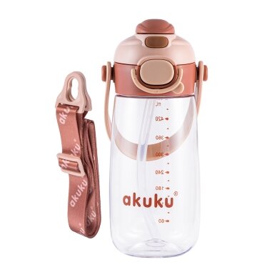 Akuku gertuvė su šiaudeliu 480ml pilkas mocha A0726 1