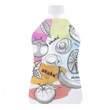 Akuku maišeliai maisteliui daugkartiniai 5 vnt 150ml A0056