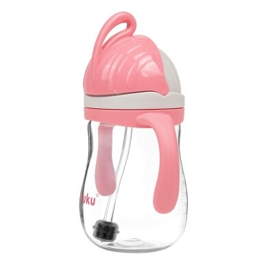 Akuku puodelis su šiaudeliu 280ml rožinis A0676 3