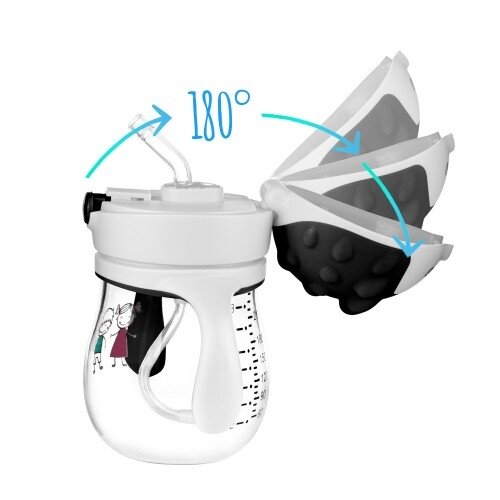 Akuku puodelis su šiaudeliu 250ml pilkas A0034 3