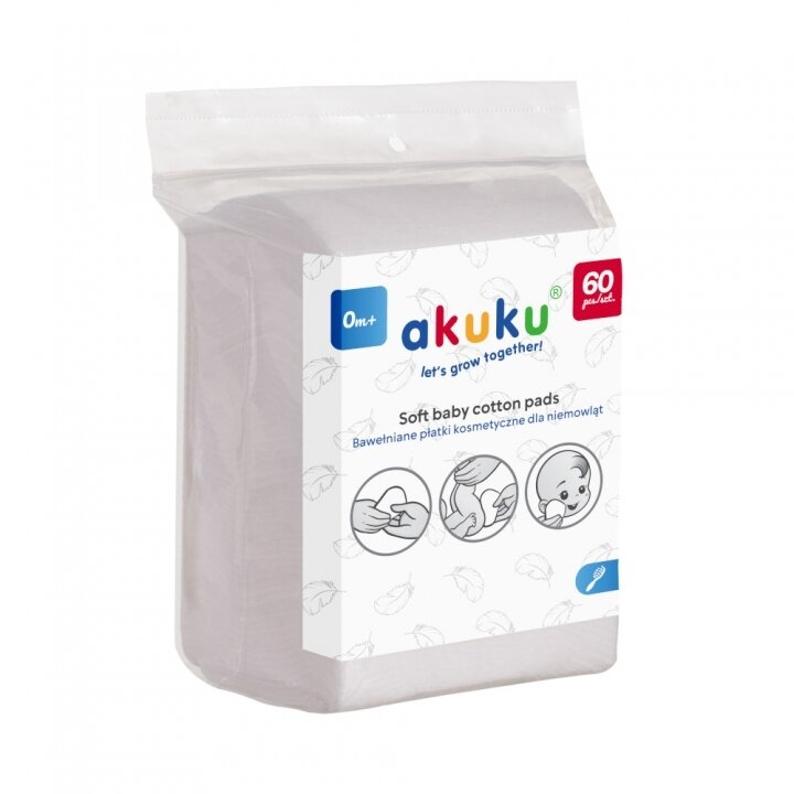 Akuku vatos diskeliai medvilniniai 60 vnt A0003