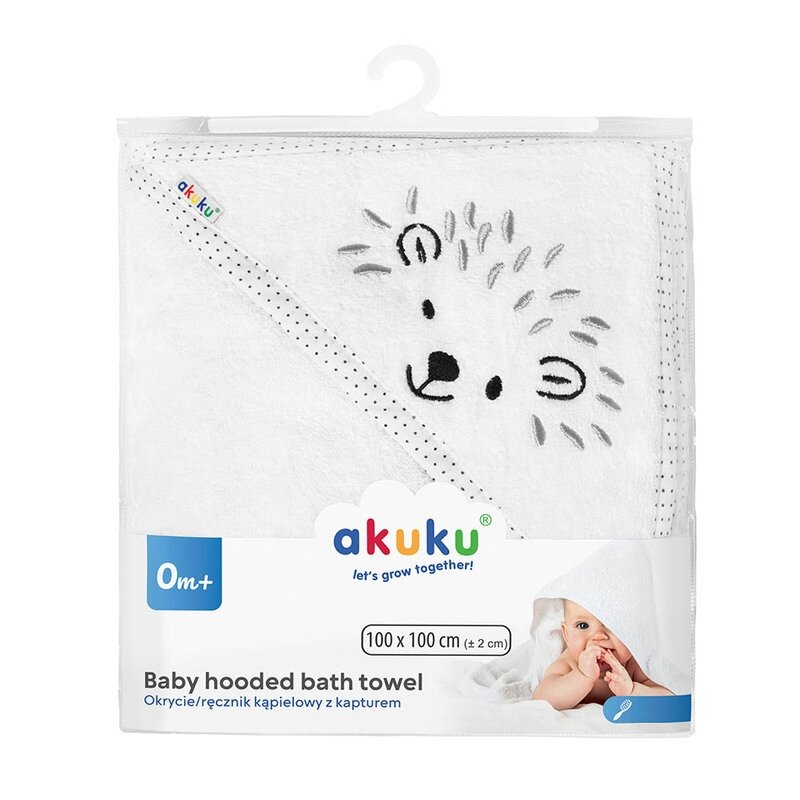 Akuku rankšluostis su gobtuvu 100x100 baltas A0661 2