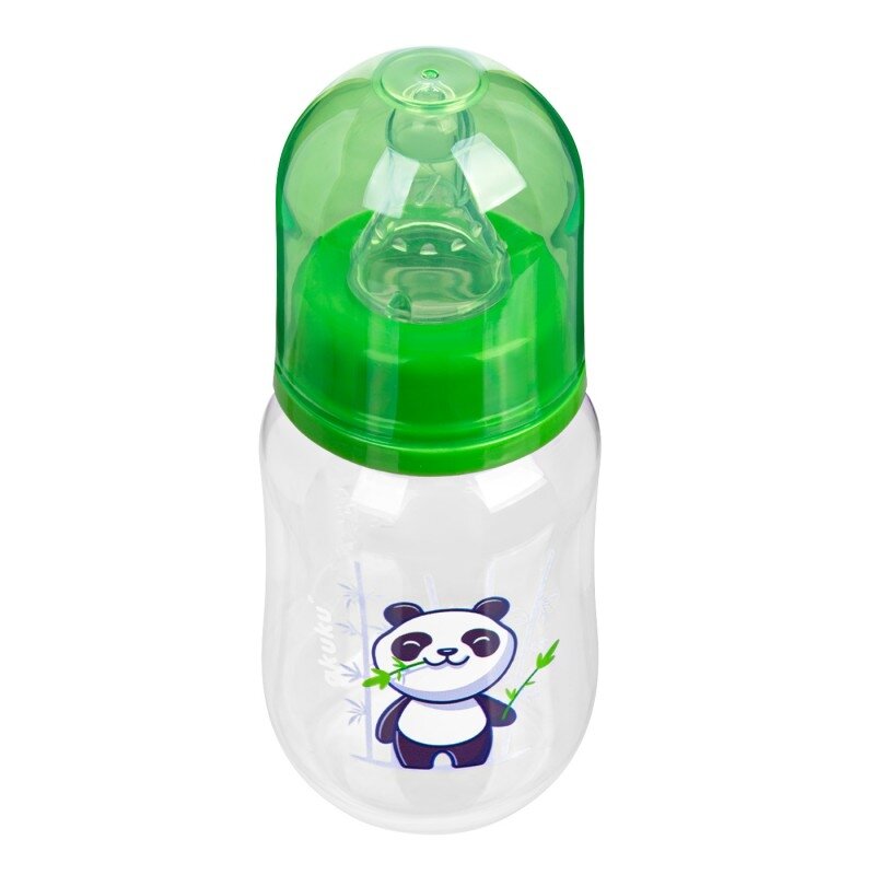 Akuku standartinis buteliukas 125ml nuo 0mėn žalias panda A0104 2 Akuku standartinis buteliukas 125ml nuo 0mėn žalias panda A0104 2