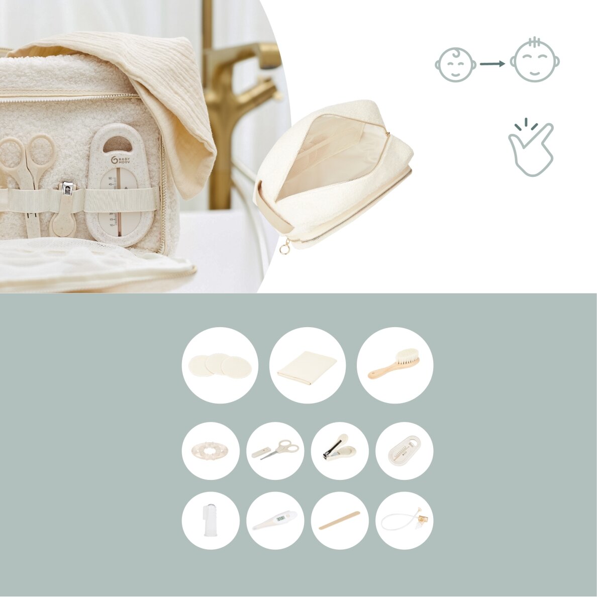 Babymoov baby toiletry bag  Curl White  A032009 2
