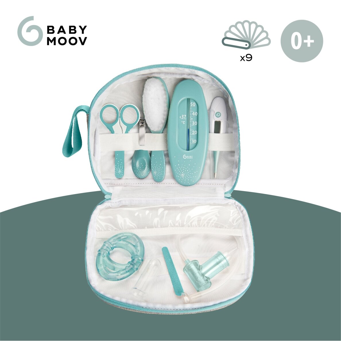 Babymoov Baby Grooming Set Aqua - 9 accessories A032002 1