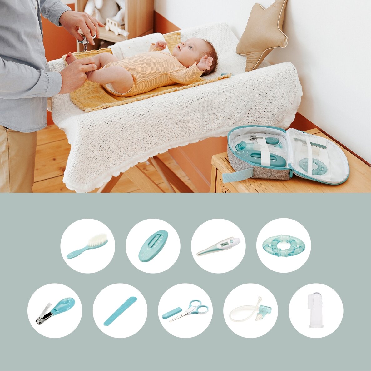 Babymoov Baby Grooming Set Aqua - 9 accessories A032002 2 Babymoov Baby Grooming Set Aqua - 9 accessories A032002 2