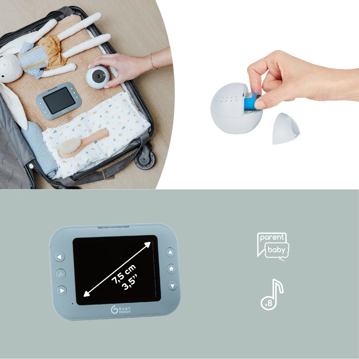 Babymoov YOO Roll Video Baby Monitor A014431 2 Babymoov YOO Roll Video Baby Monitor A014431 2