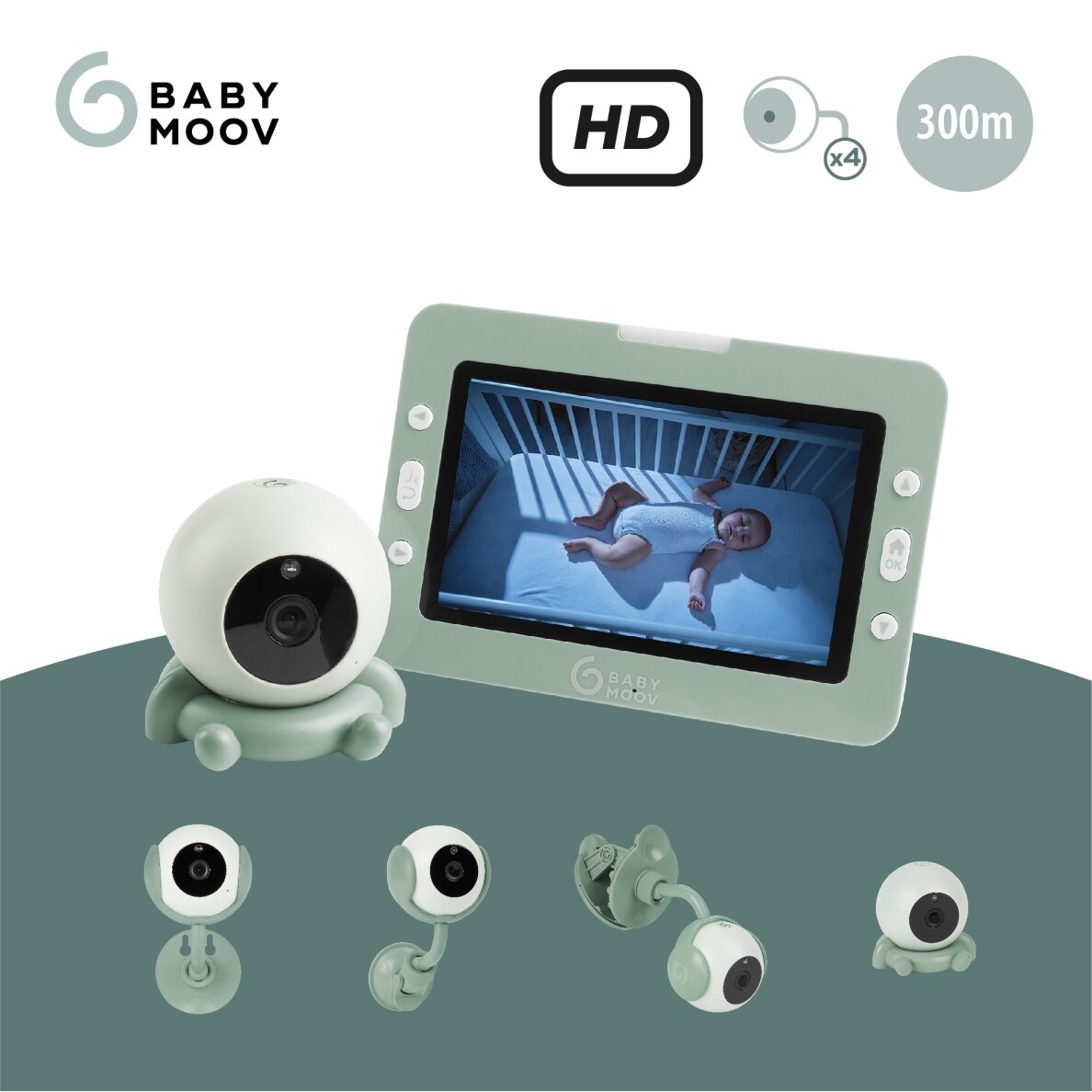Babymoov YOO Go + HD Video Baby Monitor + 4 attachment accessories A014433 3
