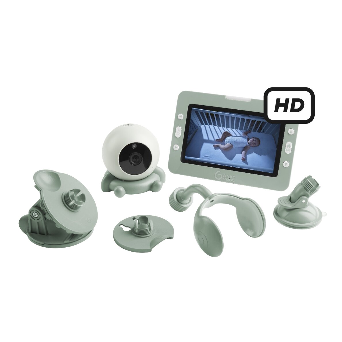 Babymoov YOO Go + HD Video Baby Monitor + 4 attachment accessories A014433 Babymoov YOO Go + HD Video Baby Monitor + 4 attachment accessories A014433