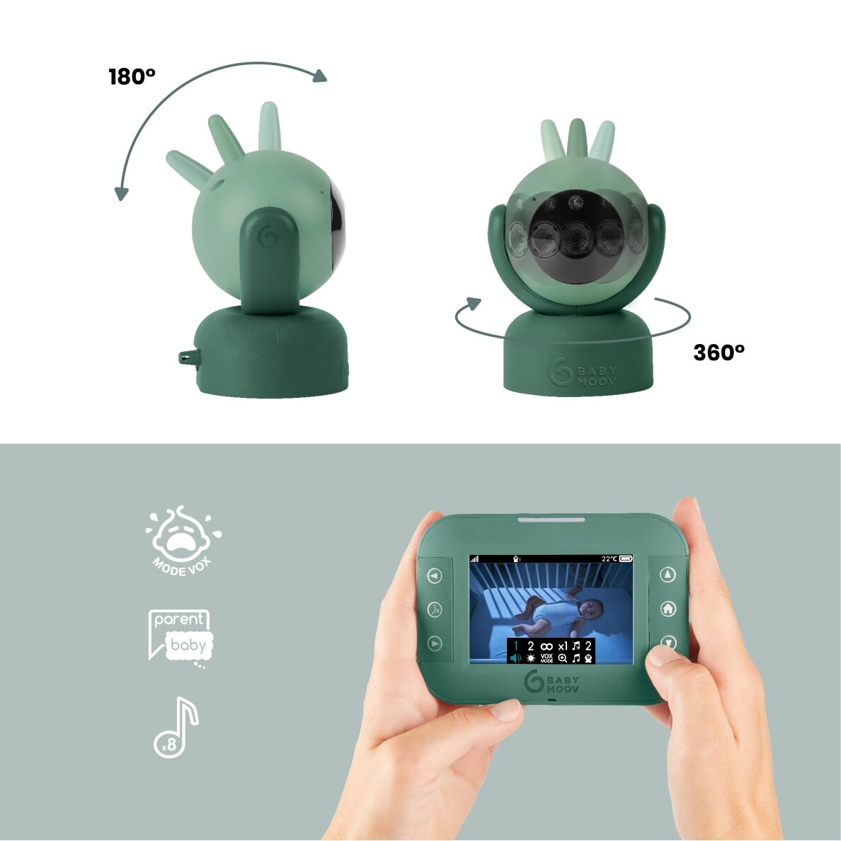 Babymoov YOO Twist Motorised Video Baby Monitor A014425 2 Babymoov YOO Twist Motorised Video Baby Monitor A014425 2