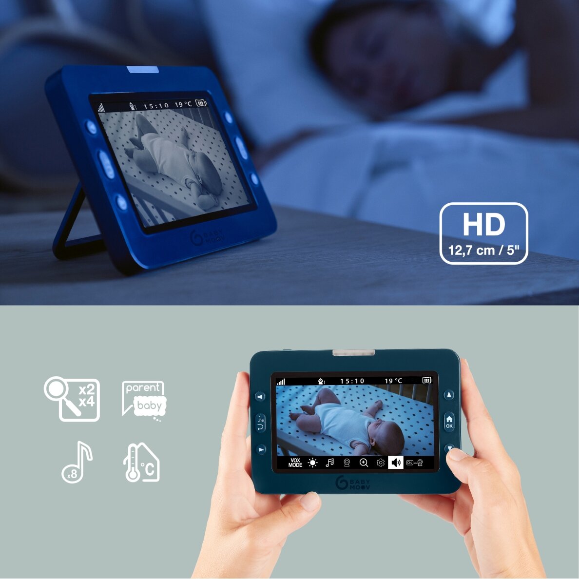 Babymoov YOO Master + HD Motorised Video Baby Monitor A014435 4 Babymoov YOO Master + HD Motorised Video Baby Monitor A014435 4