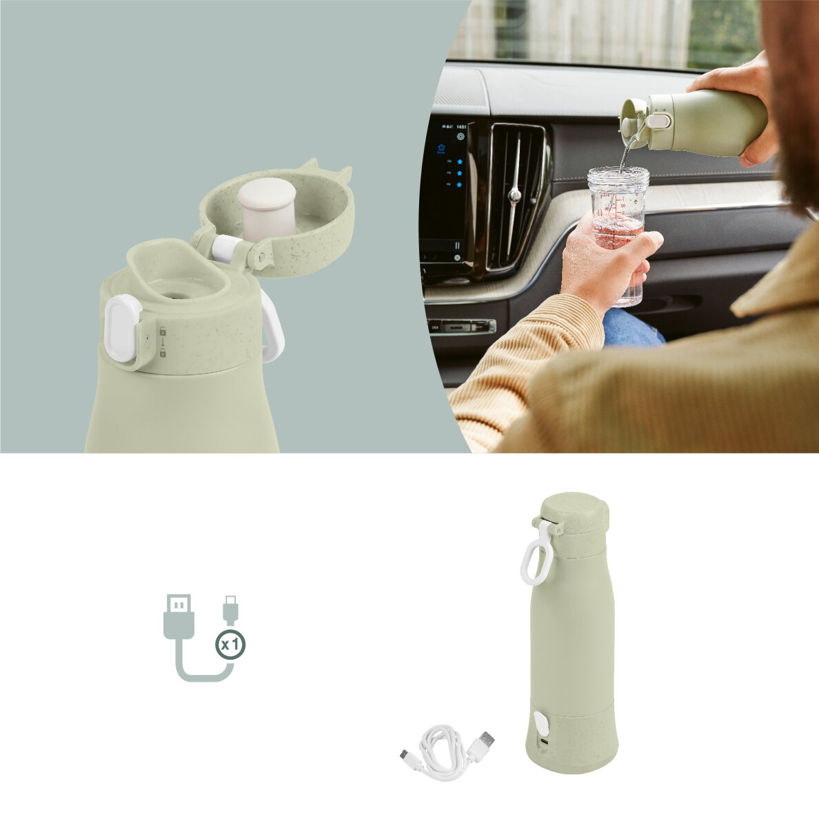 Babymoov Moov & Feed travel bottle warmer - Sage Green A002104 5