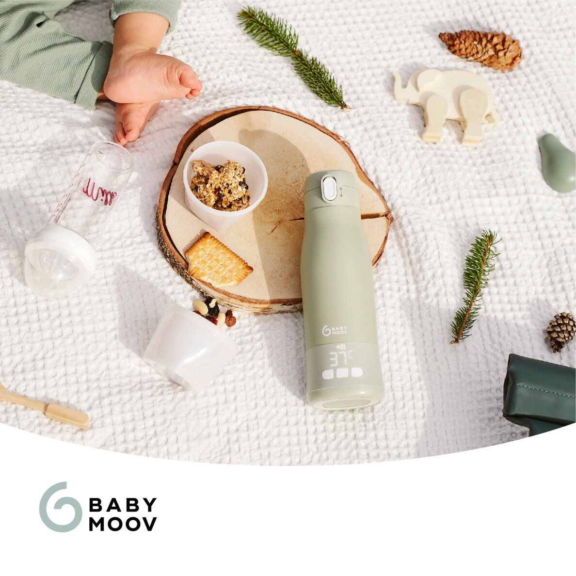 Babymoov Moov & Feed travel bottle warmer - Sage Green A002104 7