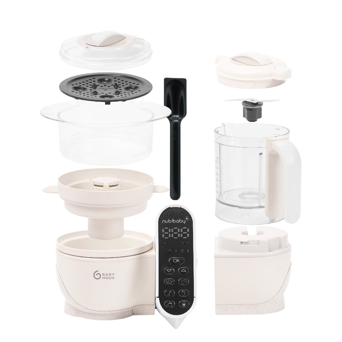 Babymoov Nutribaby + 6-in-1 multi-purpose baby food processor - Mineral Beige A001135 3 Babymoov Nutribaby + 6-in-1 multi-purpose baby food processor - Mineral Beige A001135 3