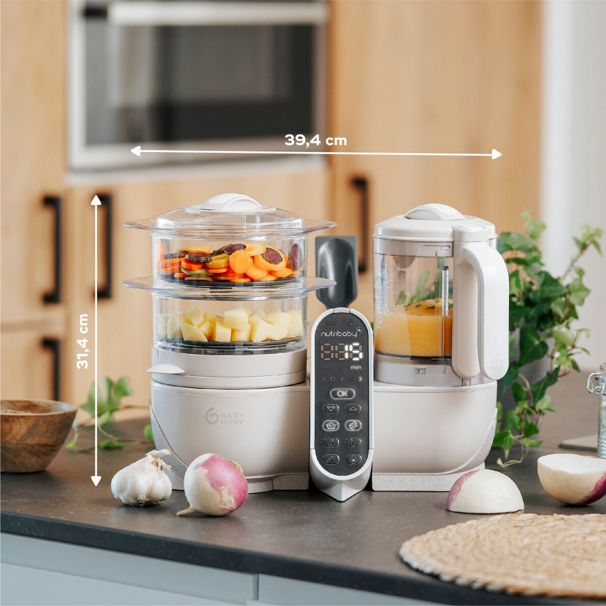 Babymoov Nutribaby + 6-in-1 multi-purpose baby food processor - Mineral Beige A001135 5 Babymoov Nutribaby + 6-in-1 multi-purpose baby food processor - Mineral Beige A001135 5