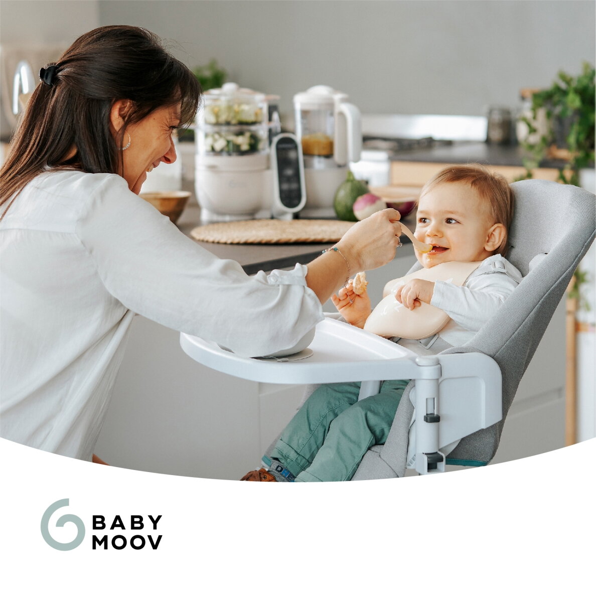 Babymoov Nutribaby + 6-in-1 multi-purpose baby food processor - Mineral Beige  A001135 6