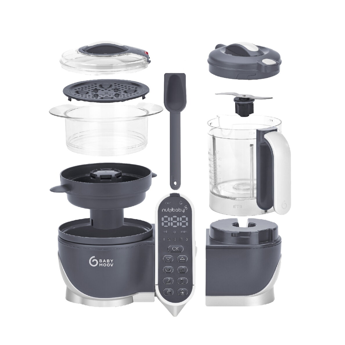 Babymoov Nutribaby + 6-in-1 multi-purpose baby food processor - Industrial Grey A001124 2 Babymoov Nutribaby + 6-in-1 multi-purpose baby food processor - Industrial Grey A001124 2