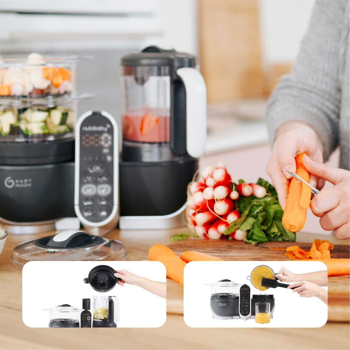 Babymoov Nutribaby + 6-in-1 multi-purpose baby food processor - Industrial Grey A001124 4 Babymoov Nutribaby + 6-in-1 multi-purpose baby food processor - Industrial Grey A001124 4