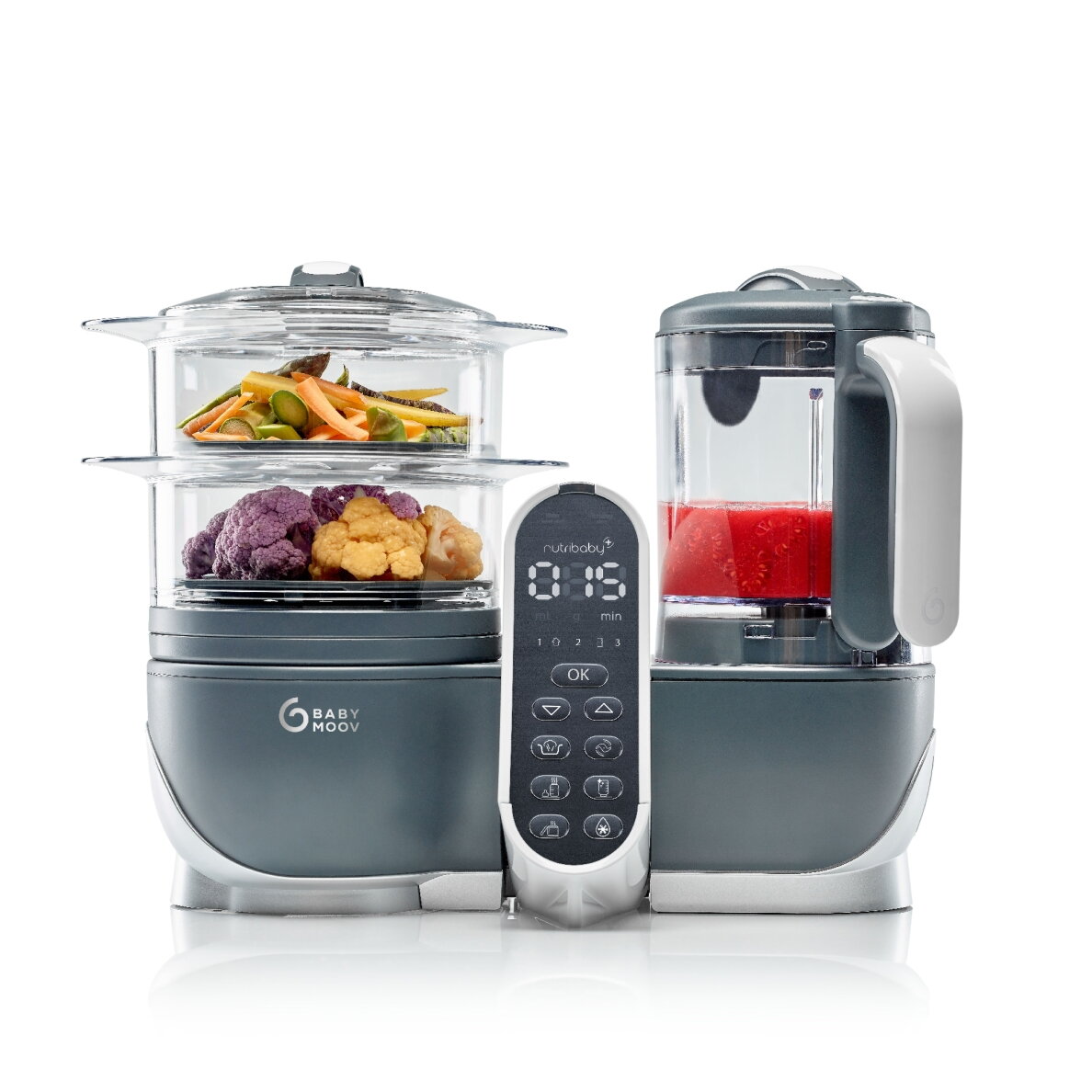 Babymoov Nutribaby + 6-in-1 multi-purpose baby food processor - Industrial Grey A001124 Babymoov Nutribaby + 6-in-1 multi-purpose baby food processor - Industrial Grey A001124