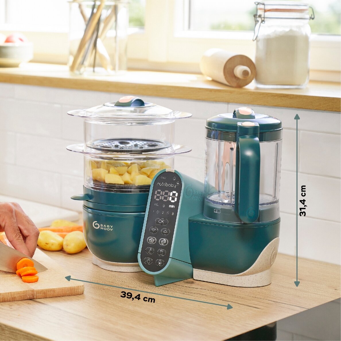 Babymoov Nutribaby + 6-in-1 multi-purpose baby food processor - Opal Green A001136 7