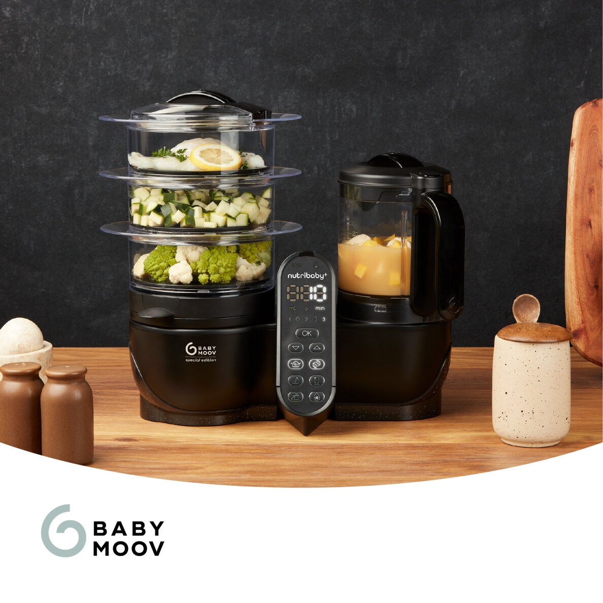 Babymoov Nutribaby + XL Large capacity multi-purpose food processor - Mineral Black A001140 4 Babymoov Nutribaby + XL Large capacity multi-purpose food processor - Mineral Black A001140 4