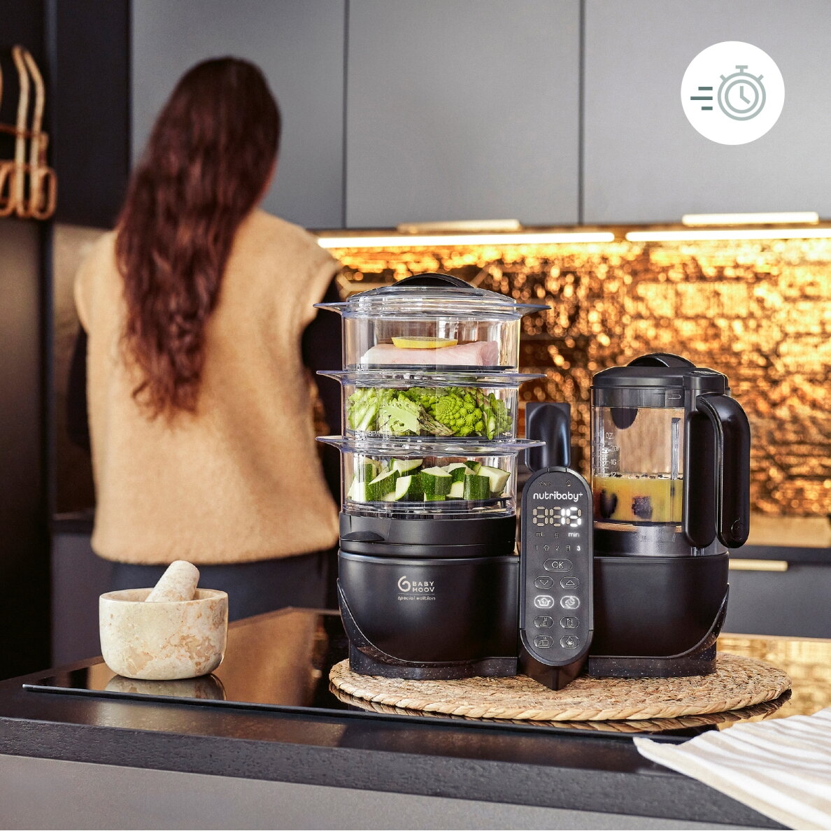 Babymoov Nutribaby + XL Large capacity multi-purpose food processor - Mineral Black A001140 6