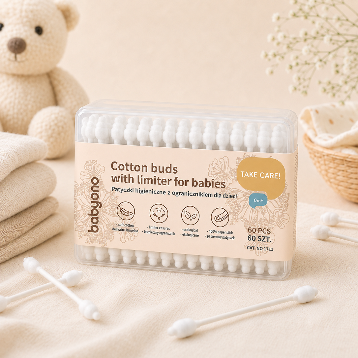 Babyono krapštukai ausims vaikiški saugus medvilniniai 60vnt 1711 2 Babyono krapštukai ausims vaikiški saugus medvilniniai 60vnt 1711 2