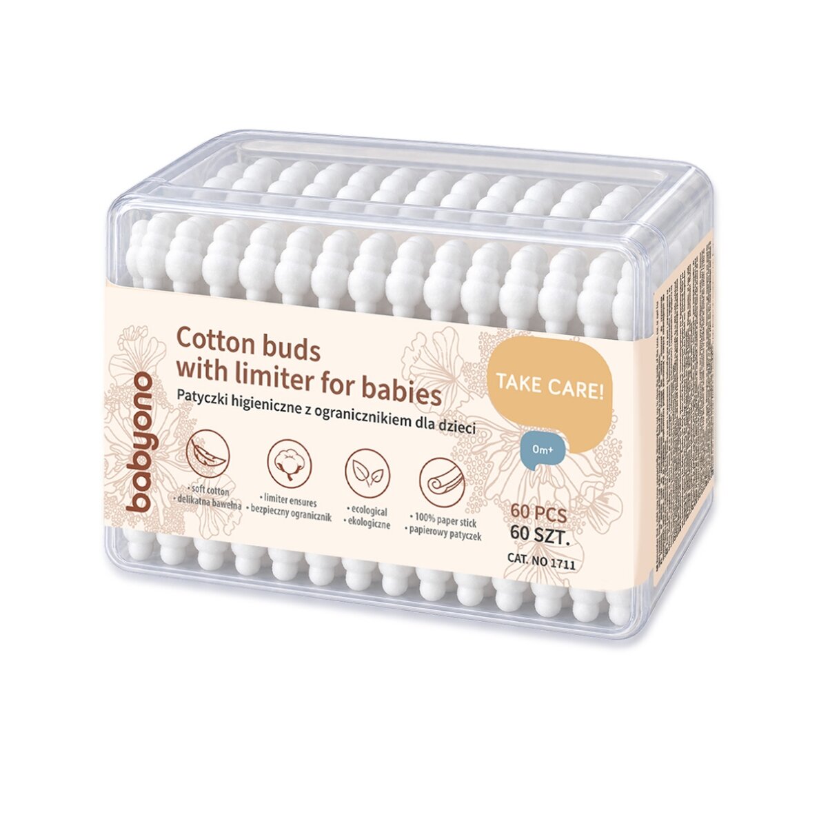 Babyono krapštukai ausims vaikiški saugus medvilniniai 60vnt 1711 Babyono krapštukai ausims vaikiški saugus medvilniniai 60vnt 1711