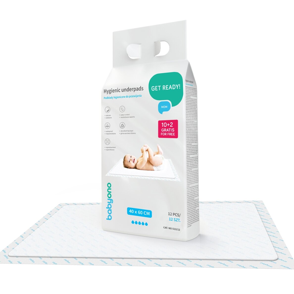 Babyono underpads 12 pcs 40x60cm 513/12 1