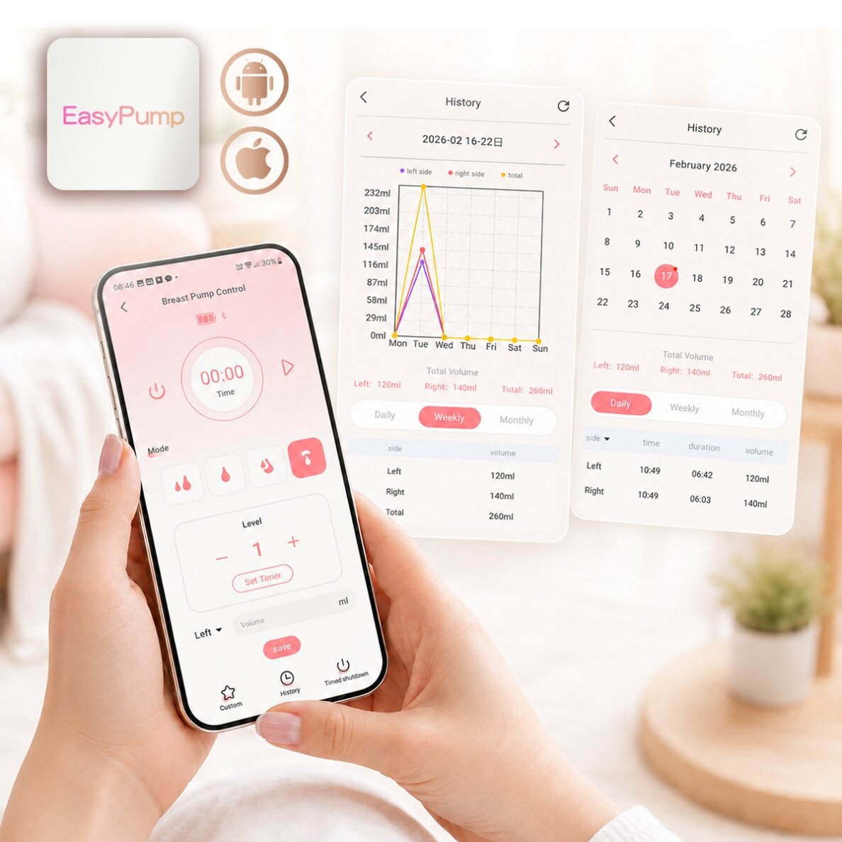 Babyono pientraukis elektrinis laisvų rankų pientraukis SHELLY PRO 1701 9