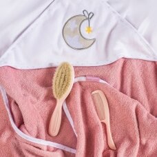 Babyono natūralių ypatingai minkštų šerių šepetys šukutės rožinis 568/04 Babyono natūralių ypatingai minkštų šerių šepetys šukutės rožinis 568/04