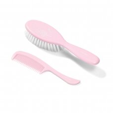 Babyono plaukų šepetys ypatingai minkštas šeriais + šukutės nuo 0+ mėn rožinis 569/03 Babyono plaukų šepetys ypatingai minkštas šeriais + šukutės nuo 0+ mėn rožinis 569/03