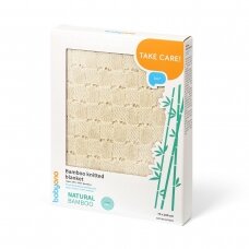 Babyono pledas megztas bambukinis kreminis 1479/01 Babyono pledas megztas bambukinis kreminis 1479/01