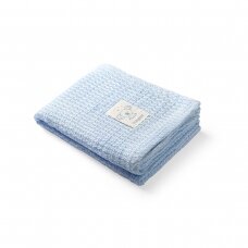 Babyono pledas megztas bambukinis mėlynas 479/02 Babyono pledas megztas bambukinis mėlynas 479/02