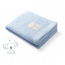 Babyono pledas megztas bambukinis mėlynas 479/02 Babyono pledas megztas bambukinis mėlynas 479/02