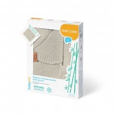 Babyono pledas megztas su kutukais bambukinis pilkas 546/04 Babyono pledas megztas su kutukais bambukinis pilkas 546/04