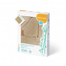 Babyono pledas megztas su kutukais bambukinis rudas 546/02 Babyono pledas megztas su kutukais bambukinis rudas 546/02