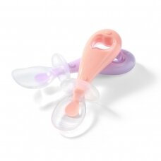 Babyono silikoniniai šaukšteliai 2vnt oranžinis violetinis 784/01 Babyono silikoniniai šaukšteliai 2vnt oranžinis violetinis 784/01