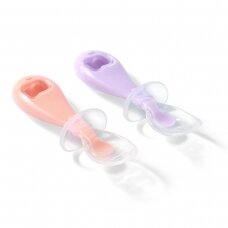 Babyono silikoniniai šaukšteliai 2vnt oranžinis violetinis 784/01 Babyono silikoniniai šaukšteliai 2vnt oranžinis violetinis 784/01