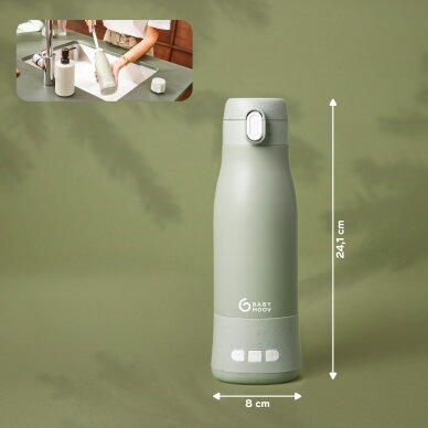 Babymoov Moov & Feed travel bottle warmer - Sage Green A002104 2