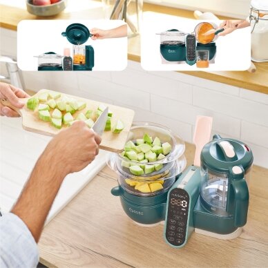 Babymoov Nutribaby + 6-in-1 multi-purpose baby food processor - Opal Green A001136 6