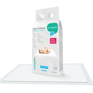 Babyono underpads 12 pcs 40x60cm 513/12 1 Babyono underpads 12 pcs 40x60cm 513/12 1