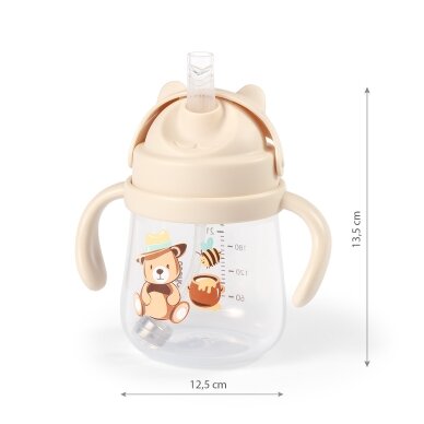 Babyono puodelis su šiaudeliu neišsiliejantis kreminis 1728/02 5 Babyono puodelis su šiaudeliu neišsiliejantis kreminis 1728/02 5