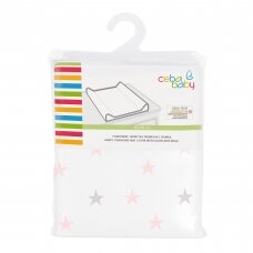 CEBA BABY, JERSEY CHANGING SLEEVE WITH ELASTIC BAND (50X70) MEDIUM STARS & PINK CEBA BABY, JERSEY CHANGING SLEEVE WITH ELASTIC BAND (50X70) MEDIUM STARS & PINK